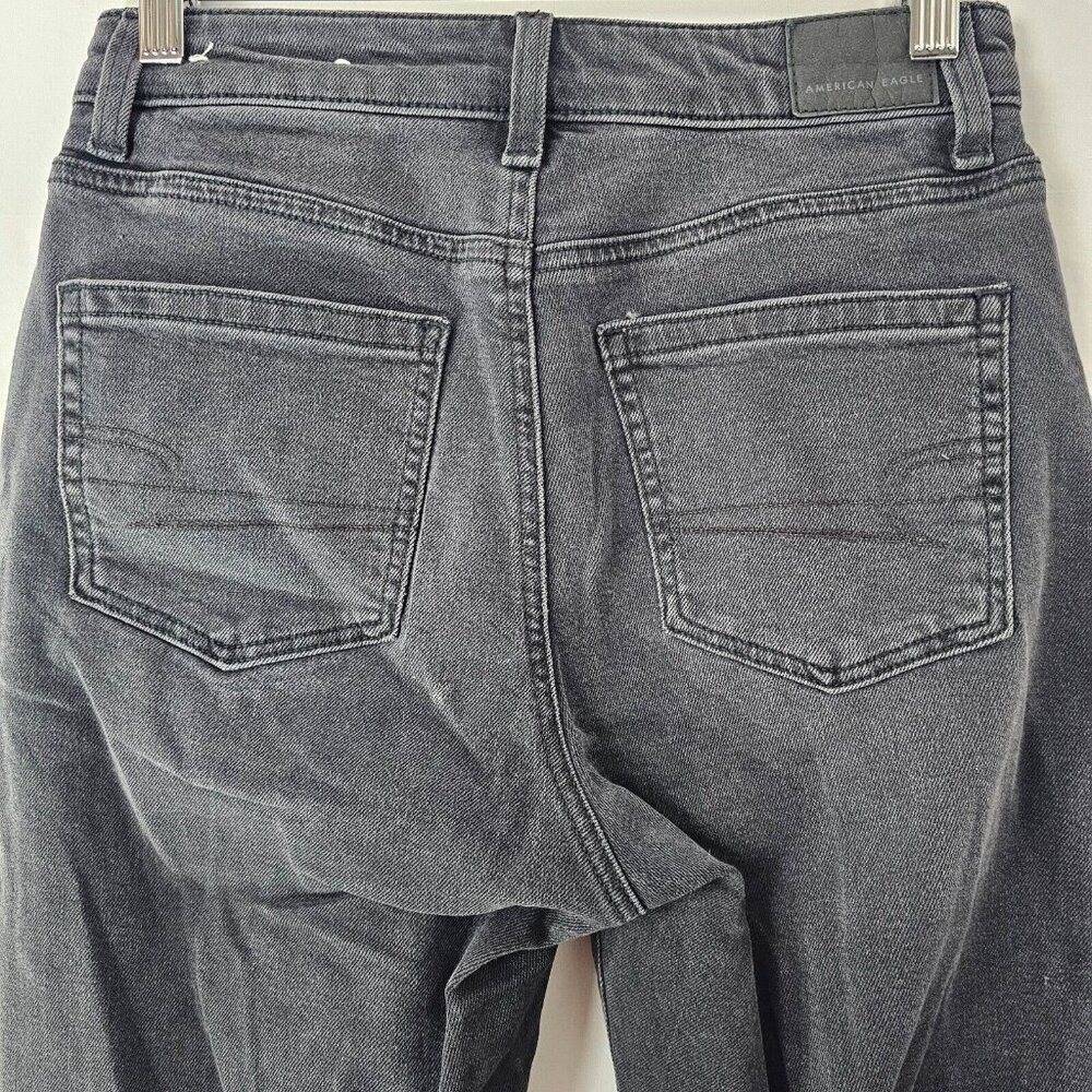 American Eagle Jeans Womens 00 27x27 Black Mom Jean Mid Rise Denim Stretch - Picture 4 of 11